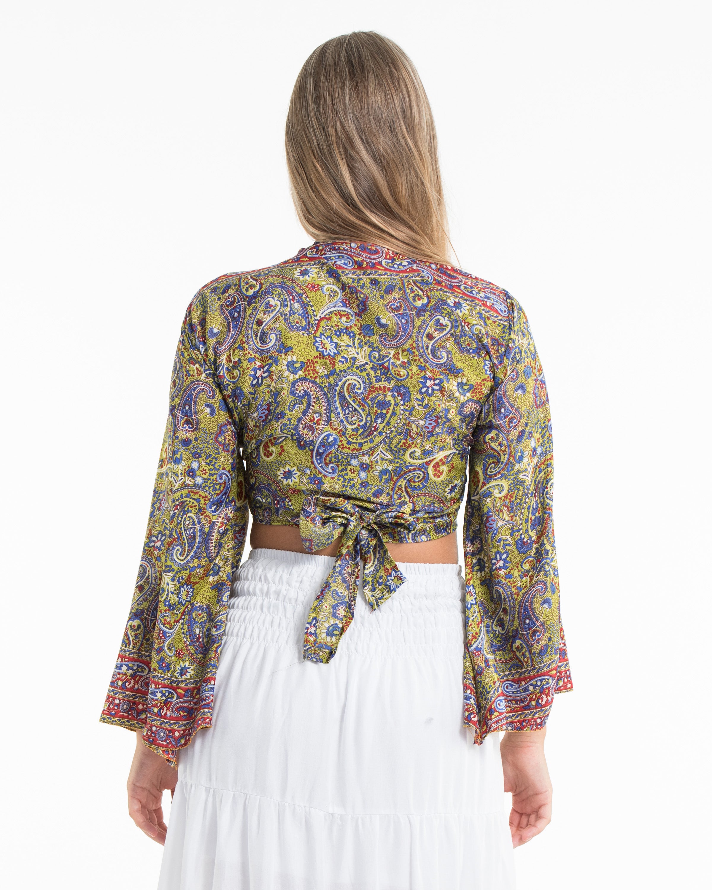 Solstice Paisley Tie Top in Green