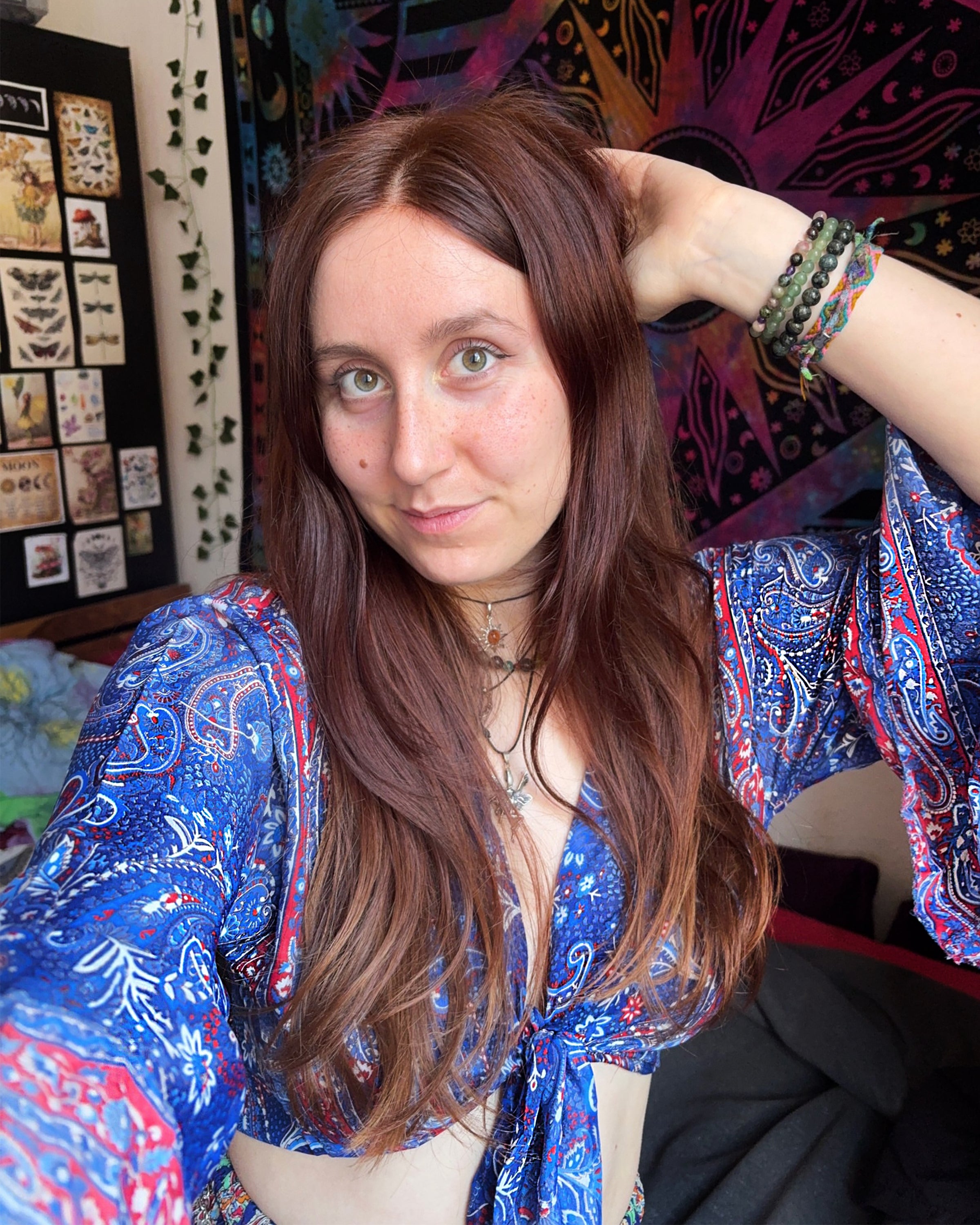 Solstice Paisley Tie Top in Navy