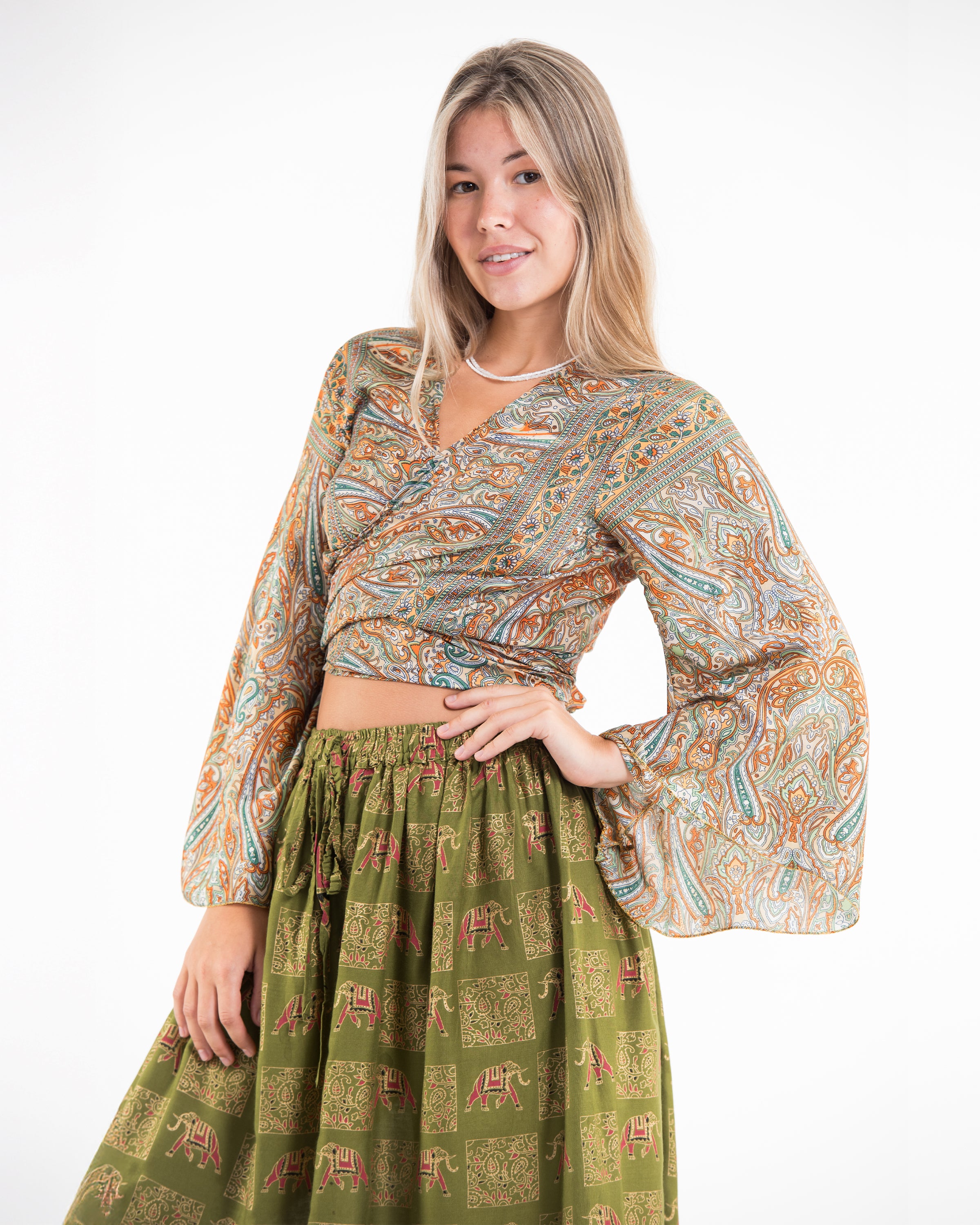 Aurora Paisley Tie Top in Yellow