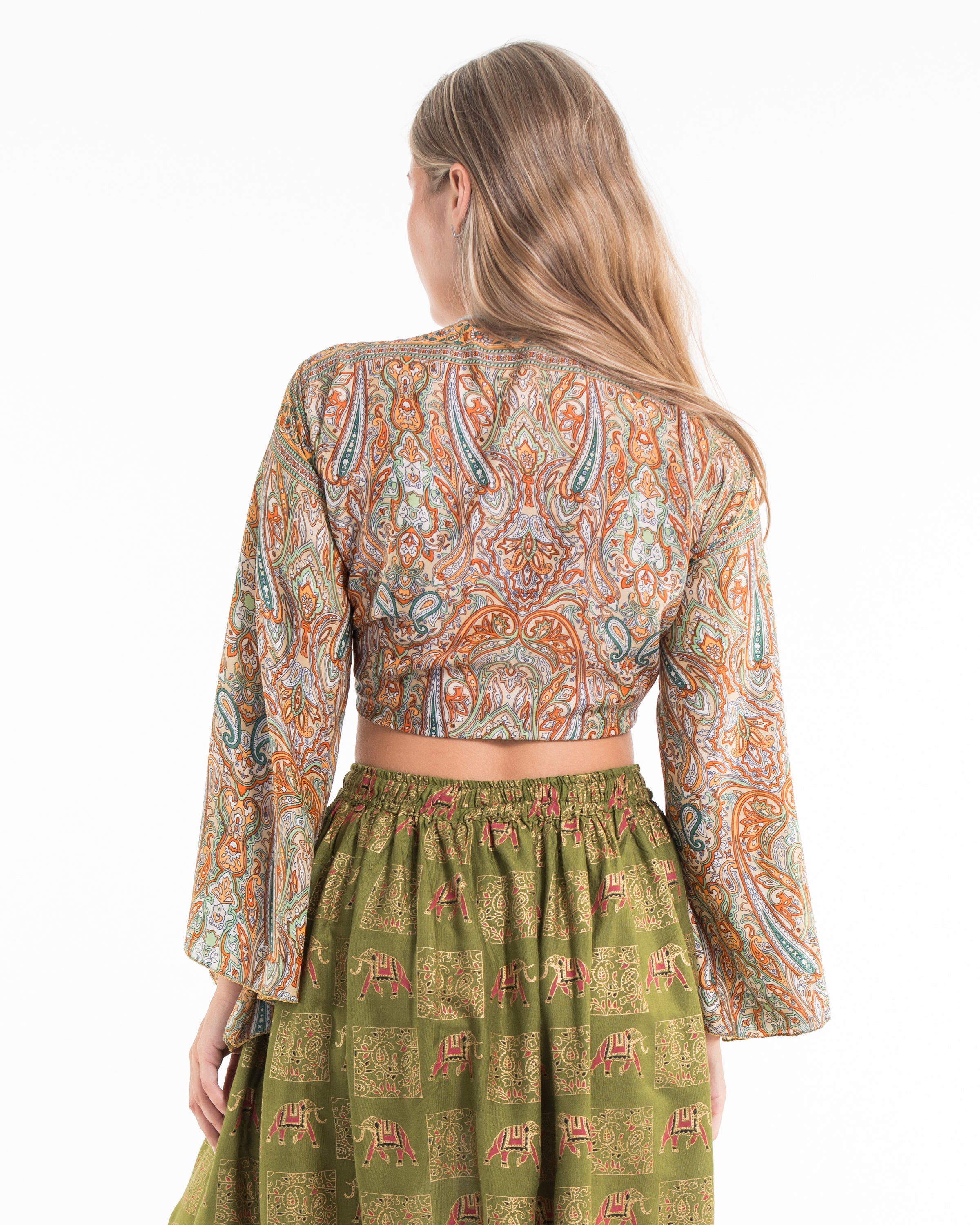 Aurora Paisley Tie Top in Yellow