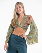 Solstice Paisley Tie Top in Blue Gold