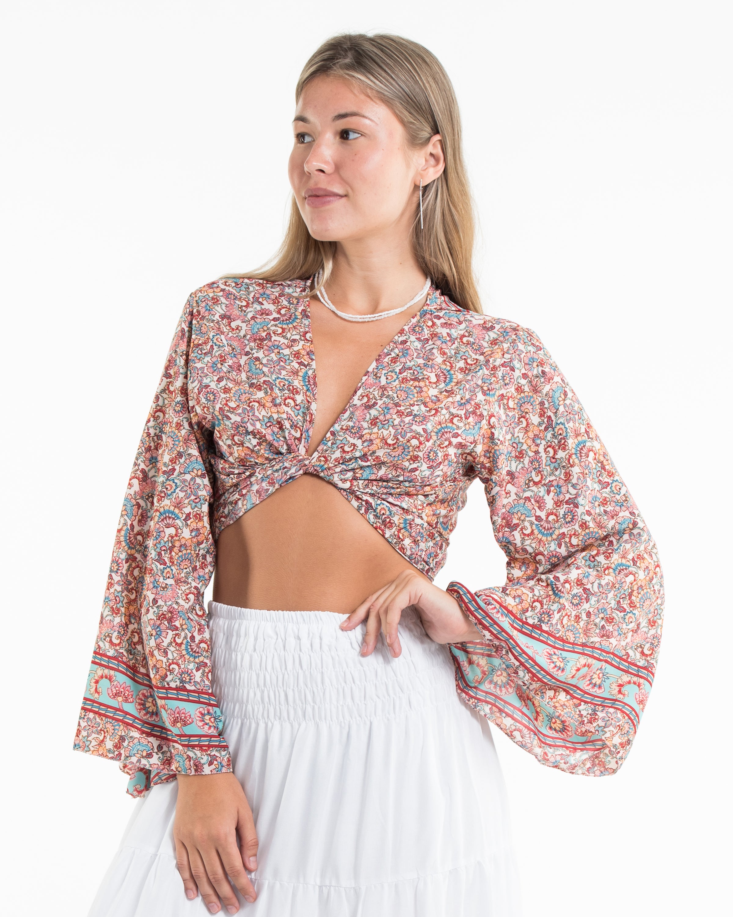 Dreamy Floral Tie Top in Pink