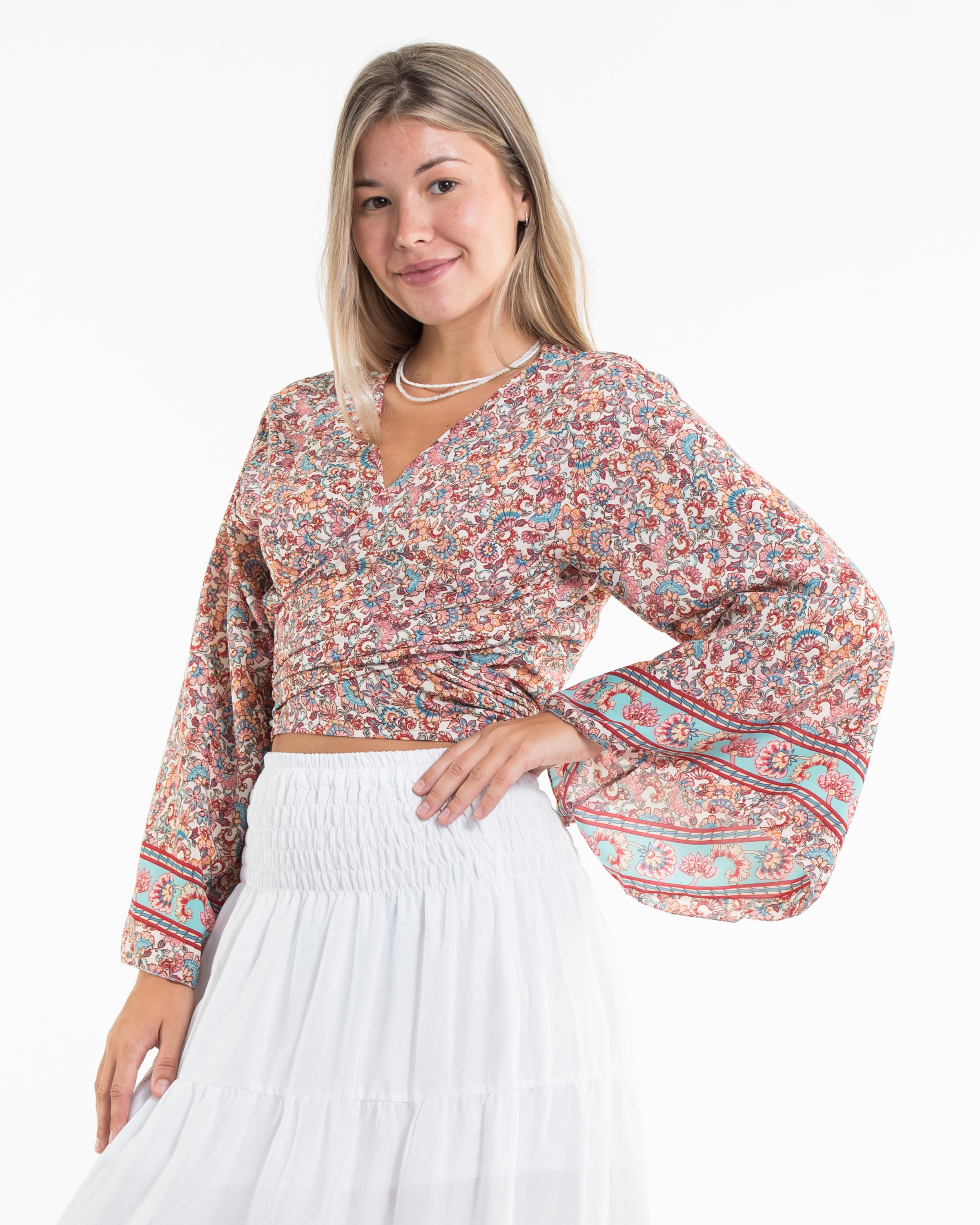 Dreamy Floral Tie Top in Pink