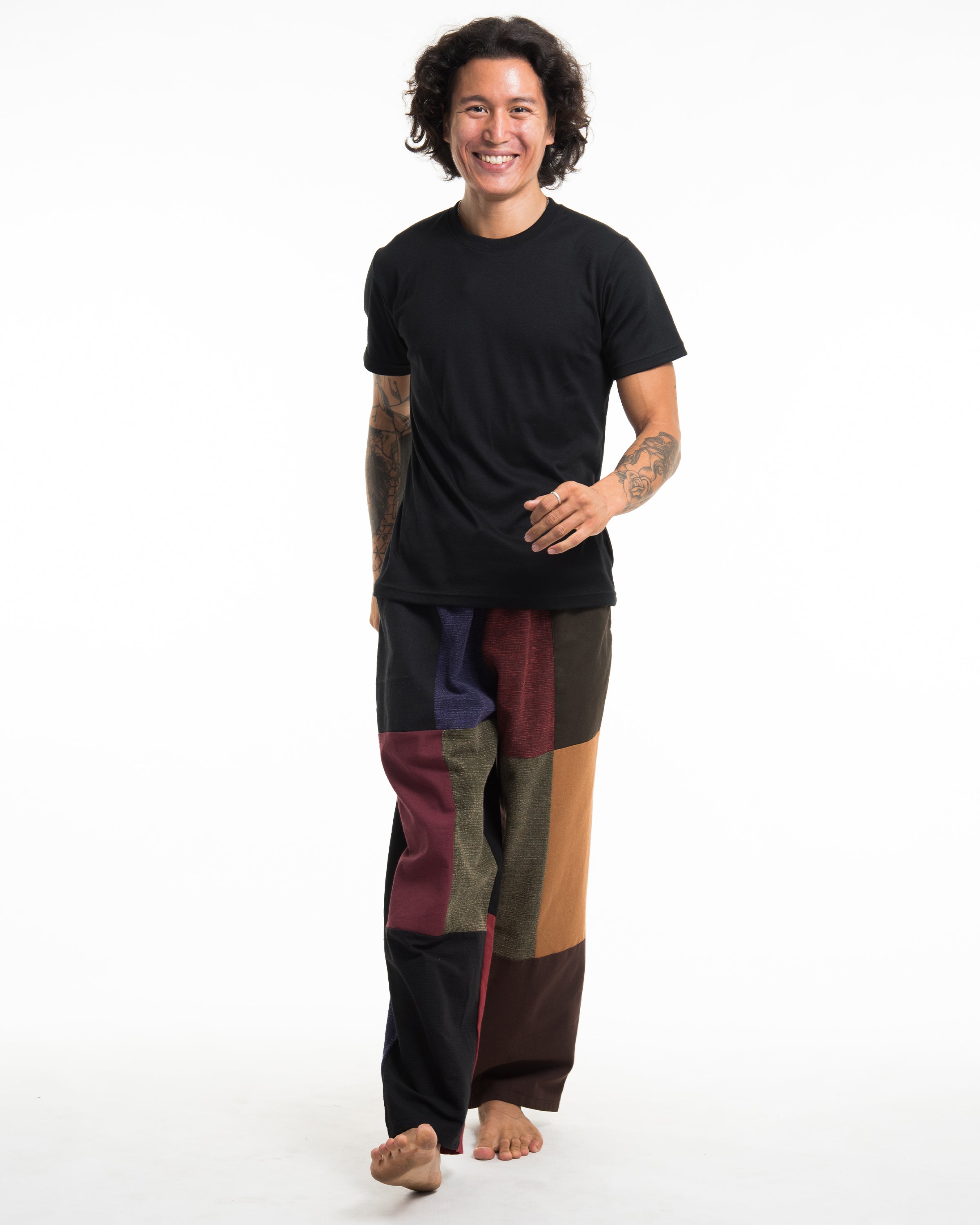 Men's Patchwork Stonewash-Mix Cotton Pants