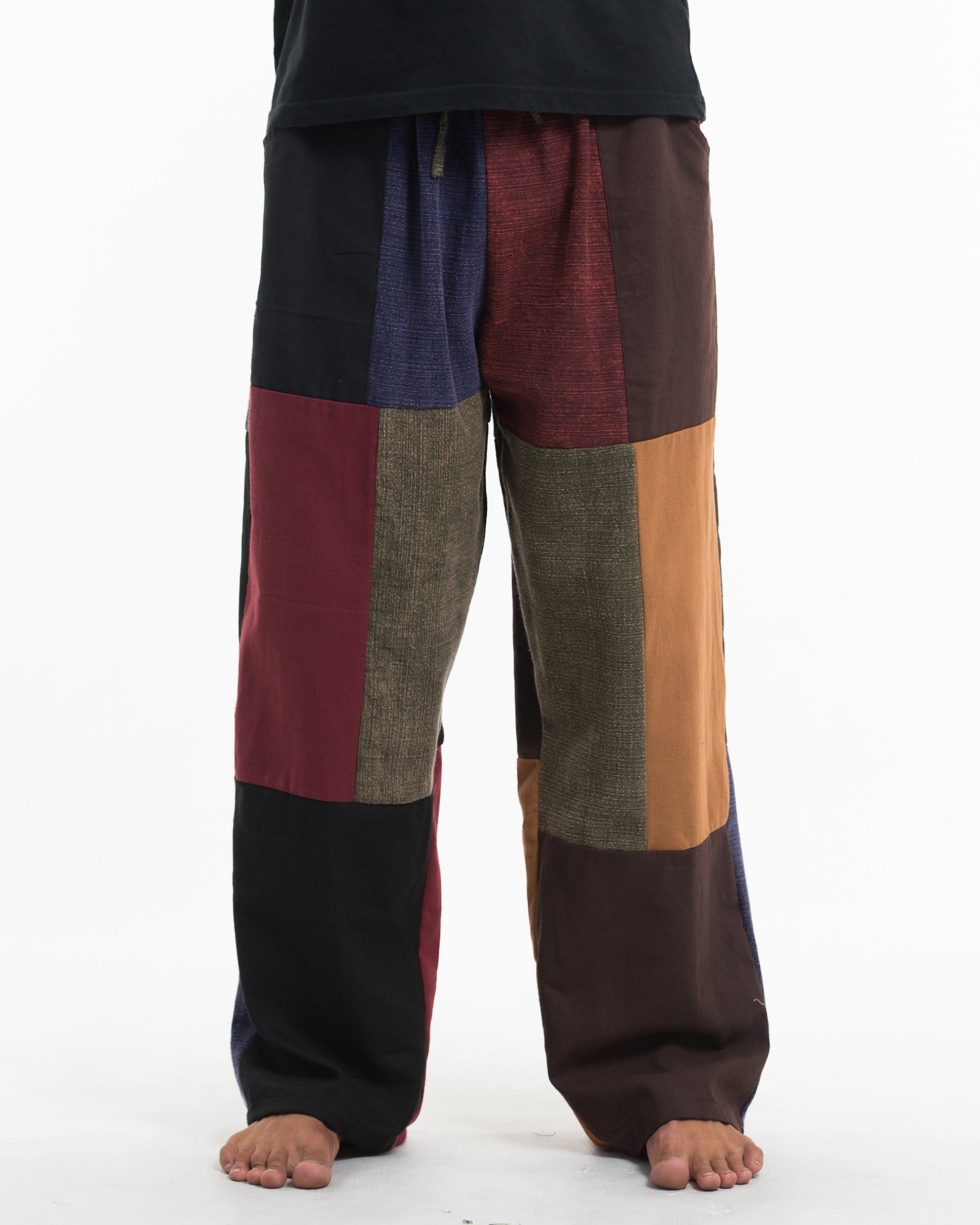 Men's Patchwork Stonewash-Mix Cotton Pants