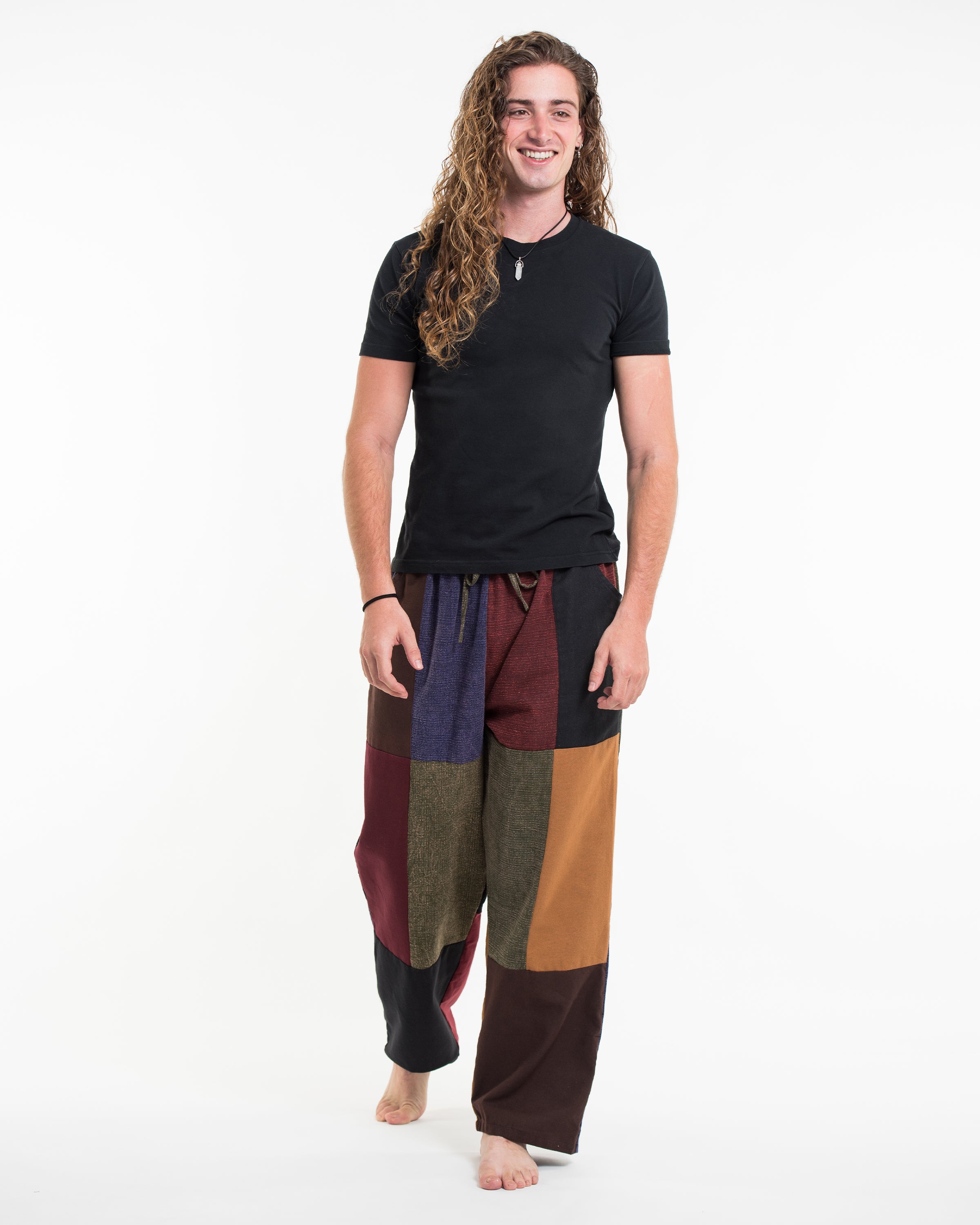 Men's Patchwork Stonewash-Mix Cotton Pants