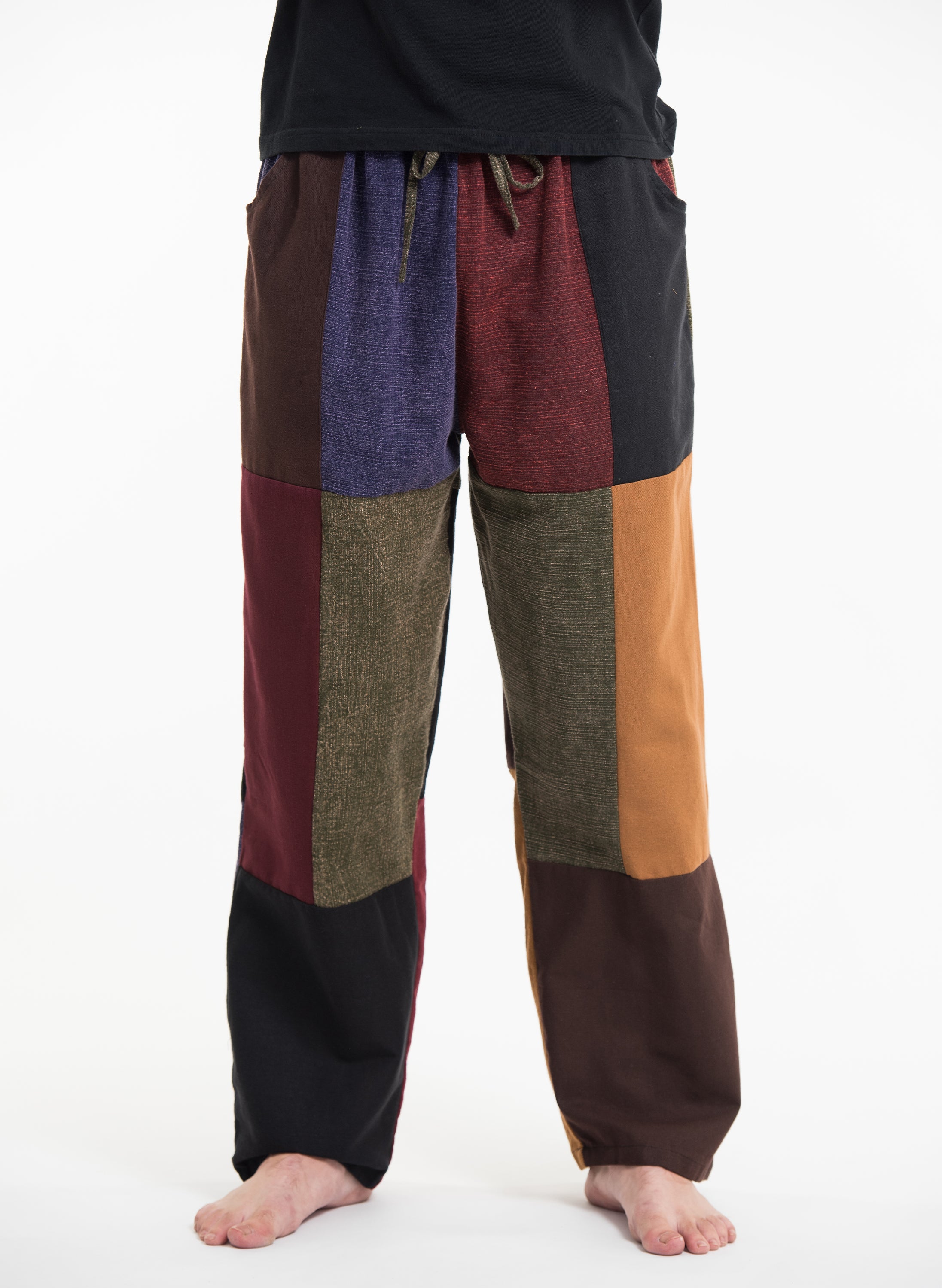 Men's Patchwork Stonewash-Mix Cotton Pants
