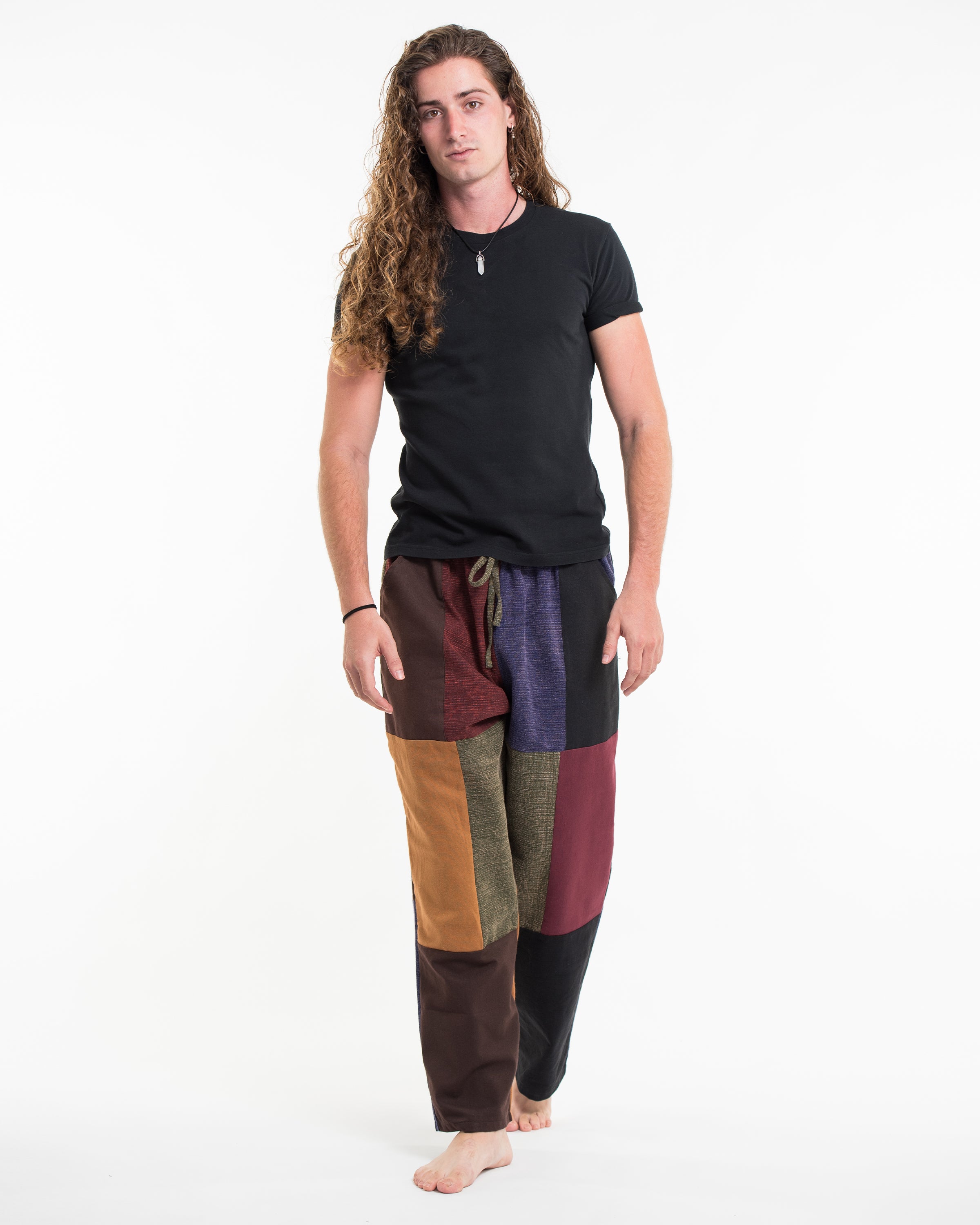 Men's Patchwork Stonewash-Mix Cotton Pants