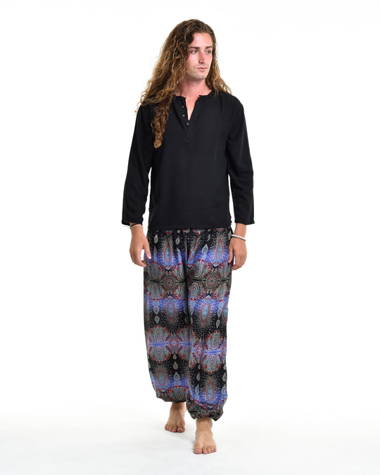 Paisley Men's Harem Pants in Blue
