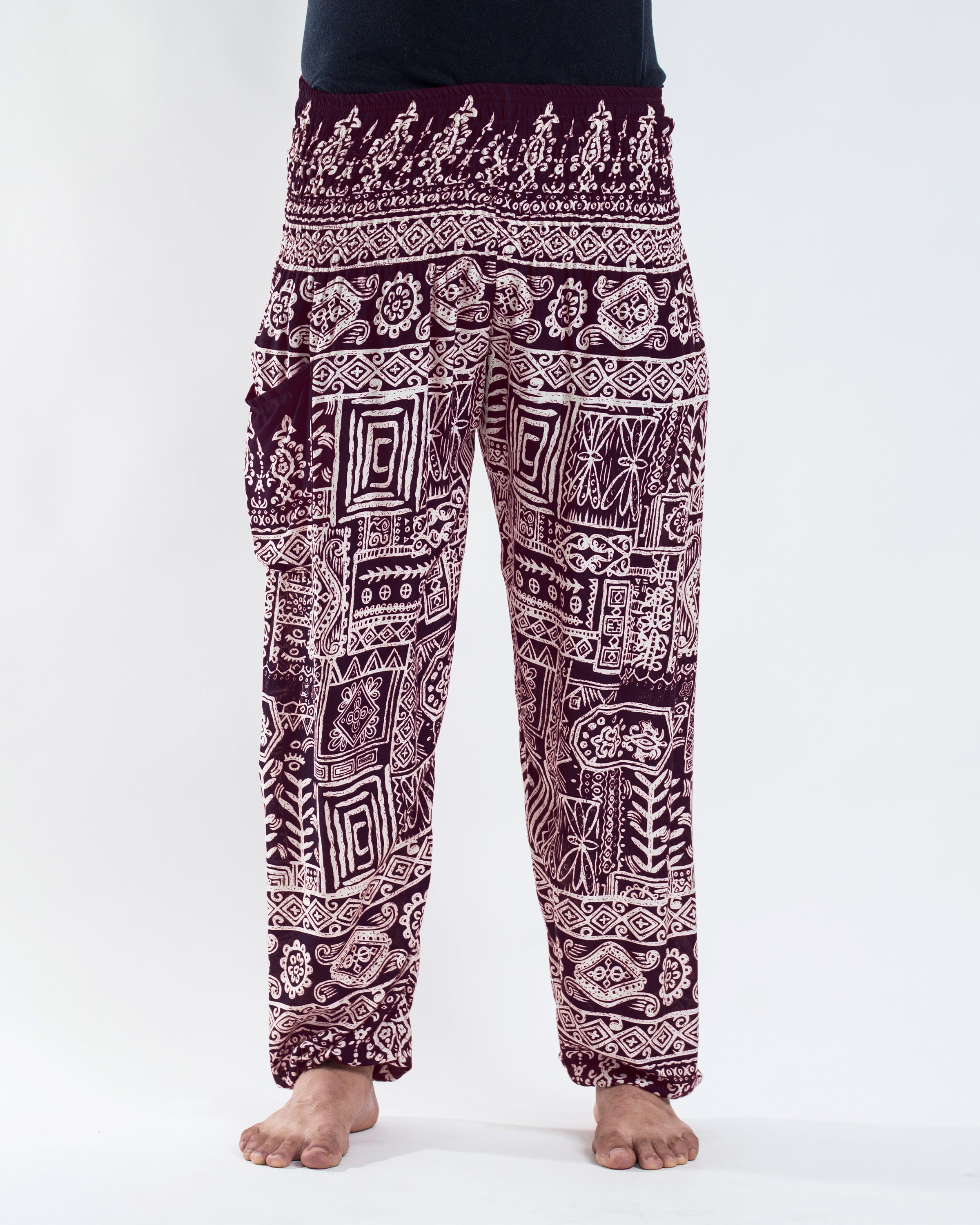 Tribal Prints Men's Harem Pants in Red