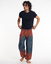Geometric Mandalas Men's Harem Pants in Turquoise