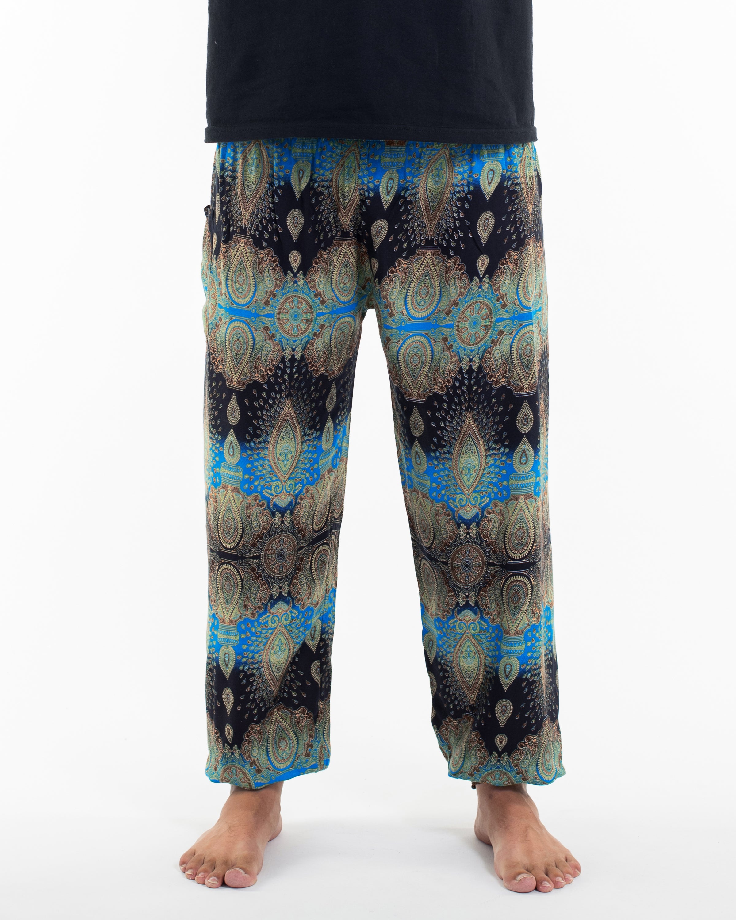 Paisley Men's Harem Pants in Turquoise