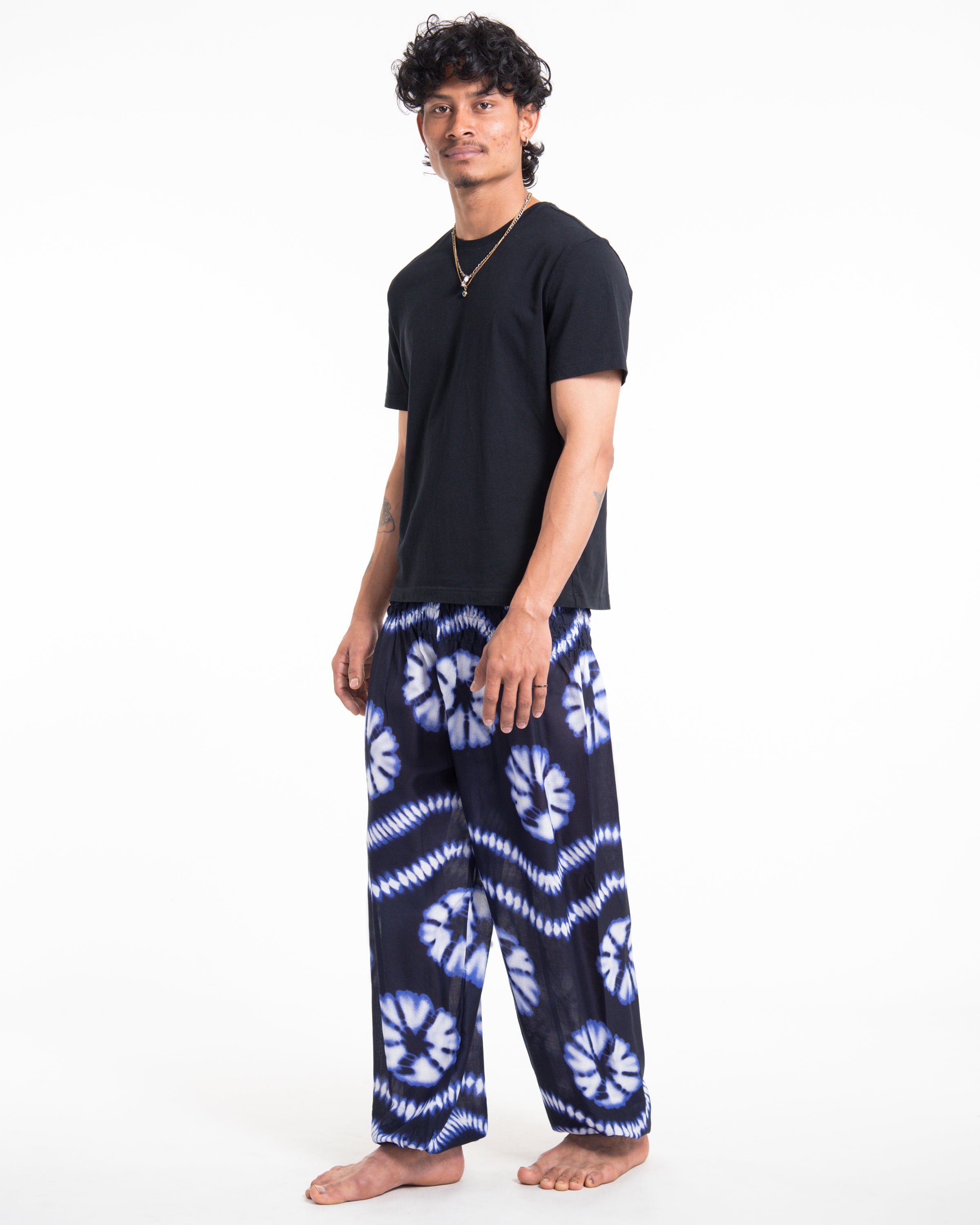 Tie Dye Men's Harem Pants in Indigo