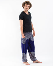 Floral Mandalas Men's Harem Pants in Blue