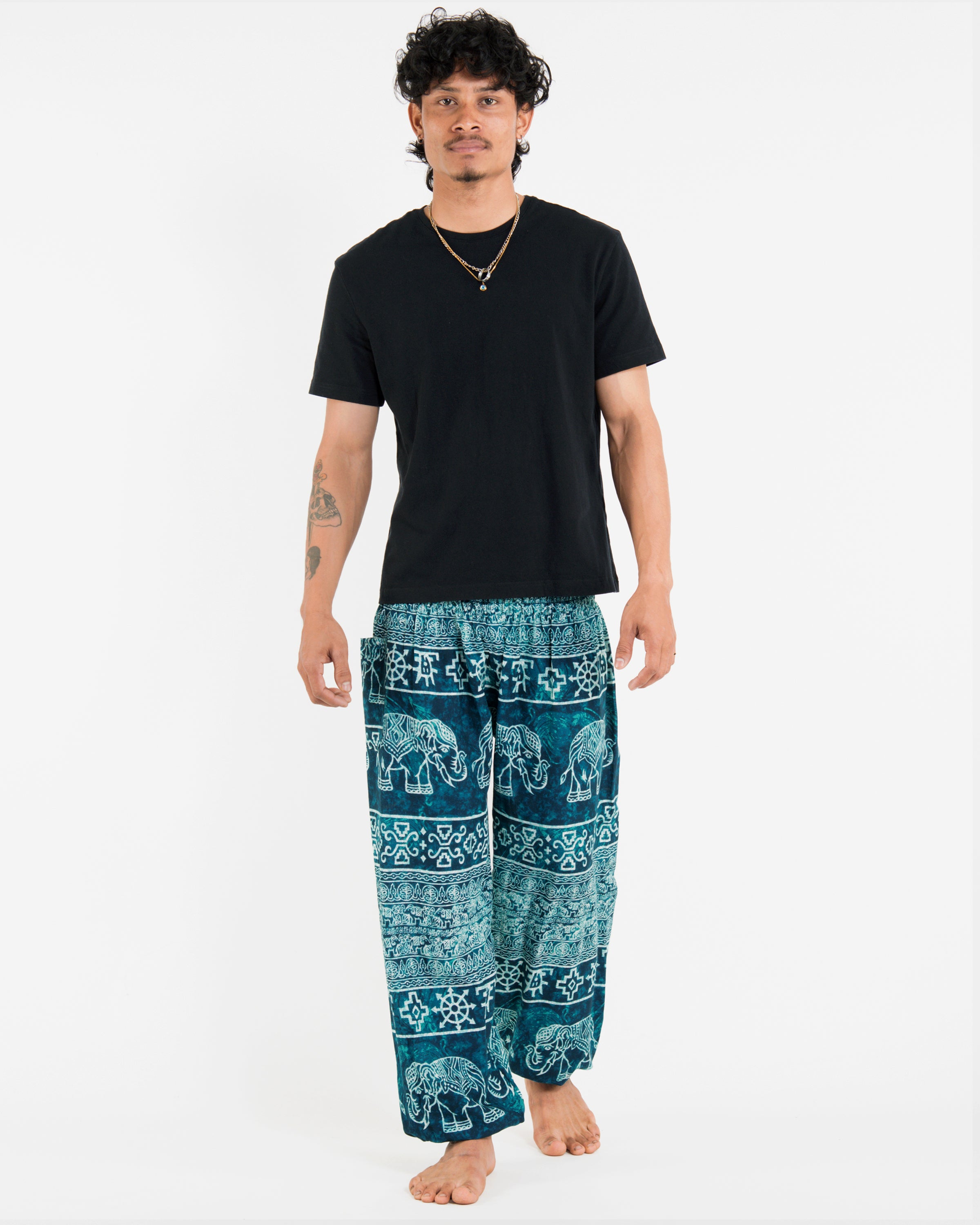 Marble Elephant Men's Elephant Pants in Turquoise