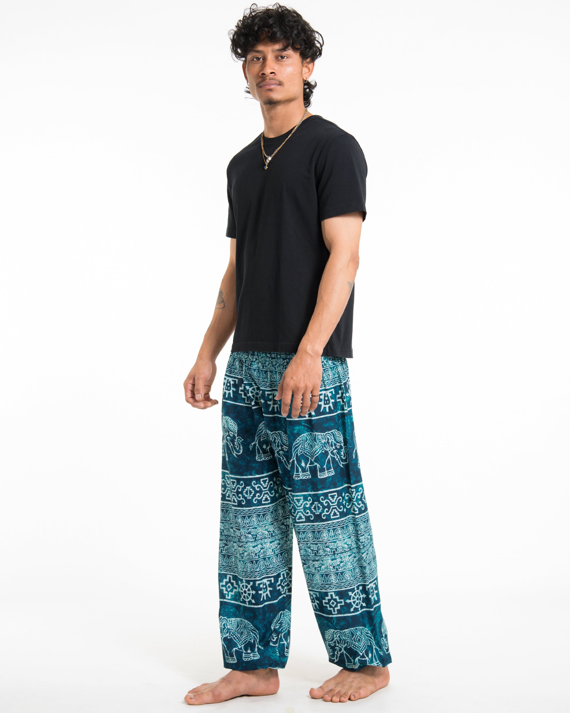 Marble Elephant Men's Elephant Pants in Turquoise