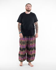 Plus Size Paisley Men's Harem Pants in Purple