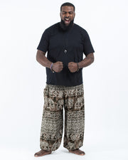 Plus Size Marble Elephant Men's Elephant Pants in Olive Brown