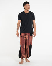 Two Tone Thai Hill Tribe Fabric Men's Cotton Pants in Brick