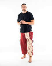 Two Tone Om Prints Men's Cotton Pants in Cream