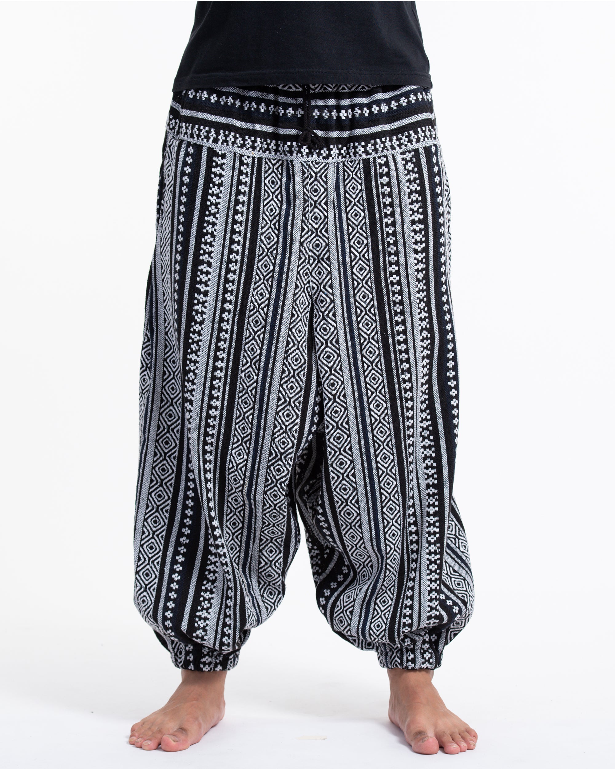 Men's Hill Tribe Low Cut Balloon Pants In Black White