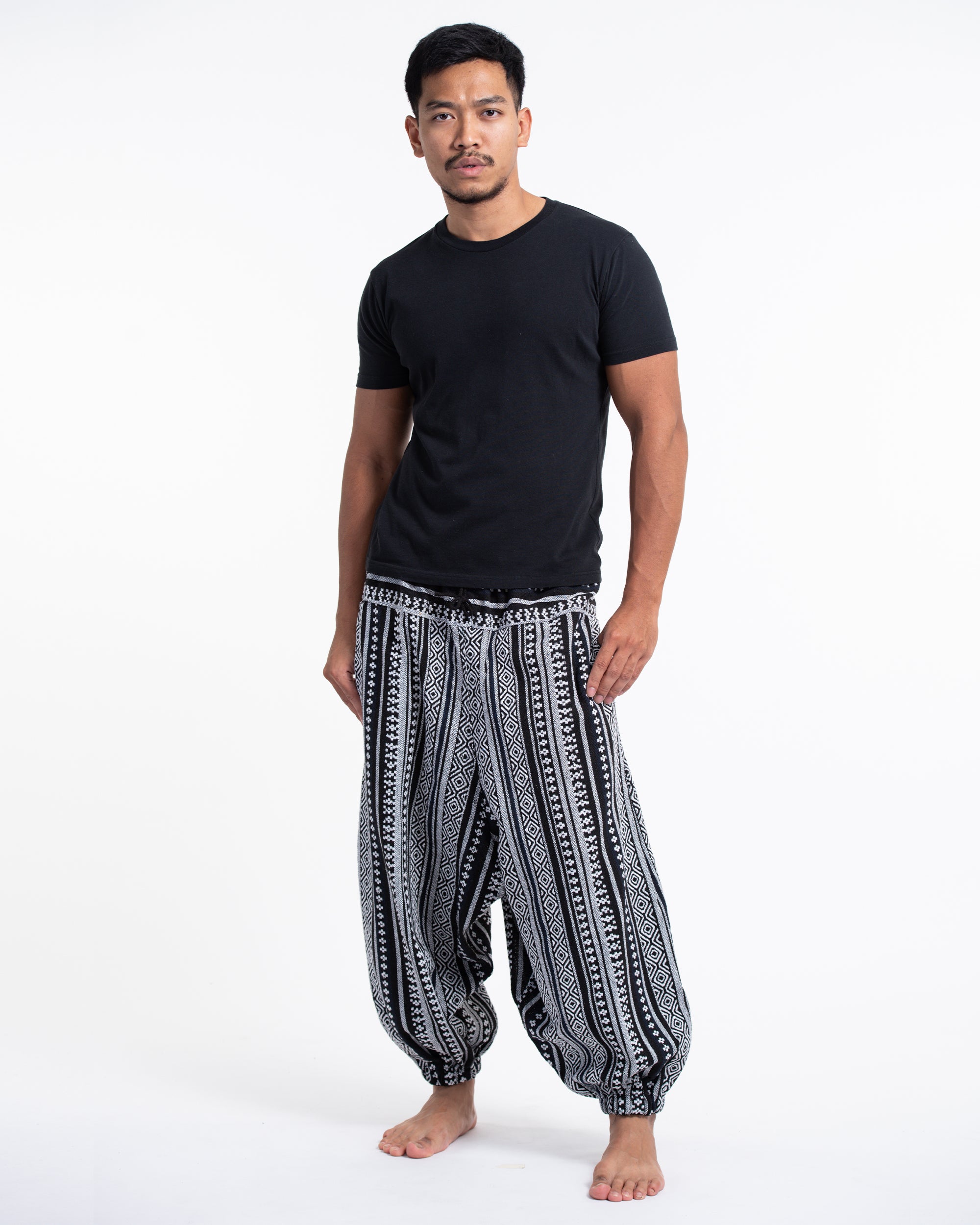Men's Hill Tribe Low Cut Balloon Pants In Black White
