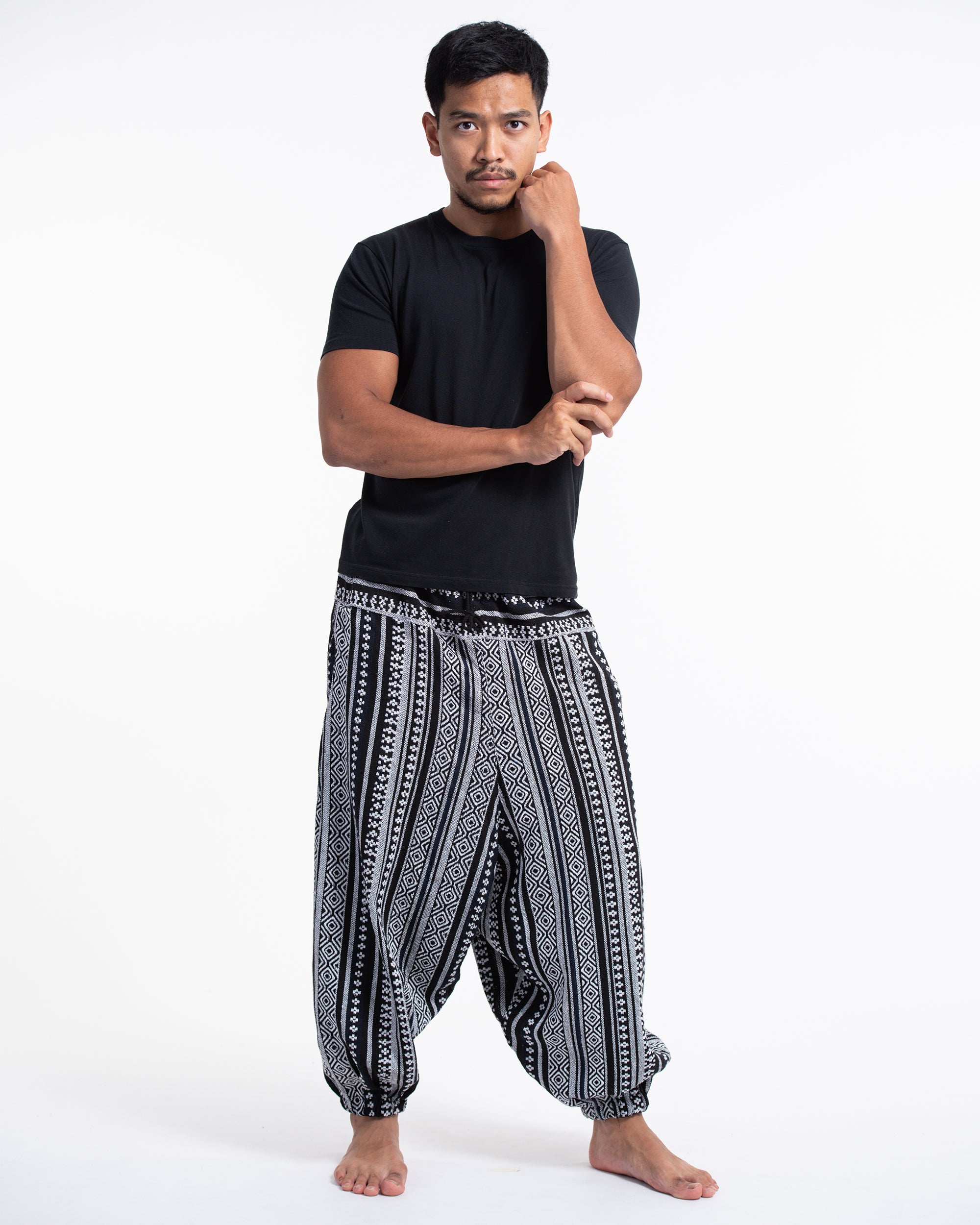 Men's Hill Tribe Low Cut Balloon Pants In Black White
