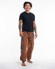 Men's Patchwork Stone Washed Cargo Cotton Pants in Brown 01