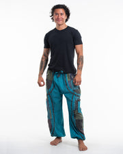 Men's Patchwork Stone Washed Cargo Cotton Pants in Blue 02
