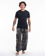 Men's Patchwork Stone Washed Cargo Cotton Pants in Black 06