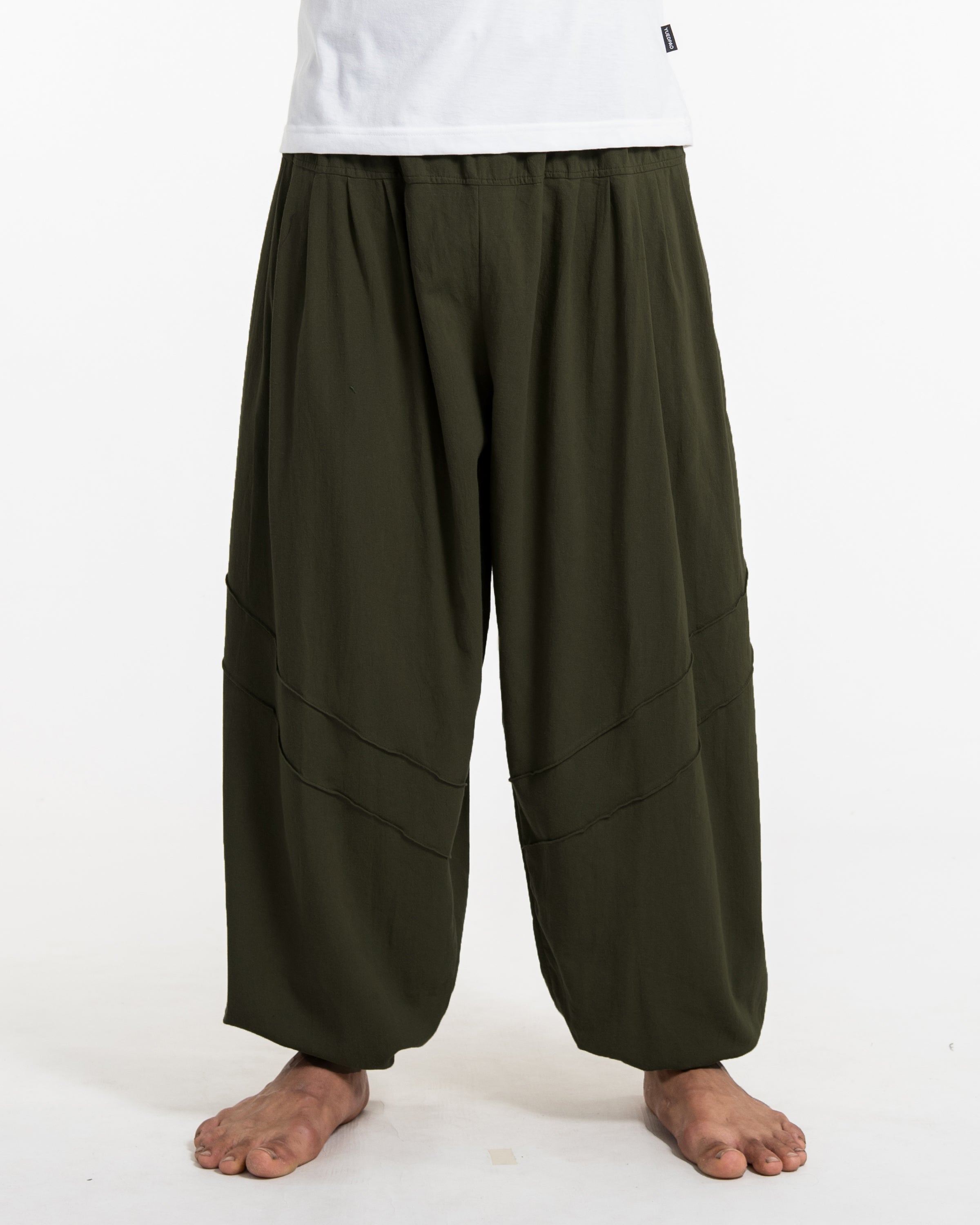 Genie Men's Cotton Harem Pants in Dark Green