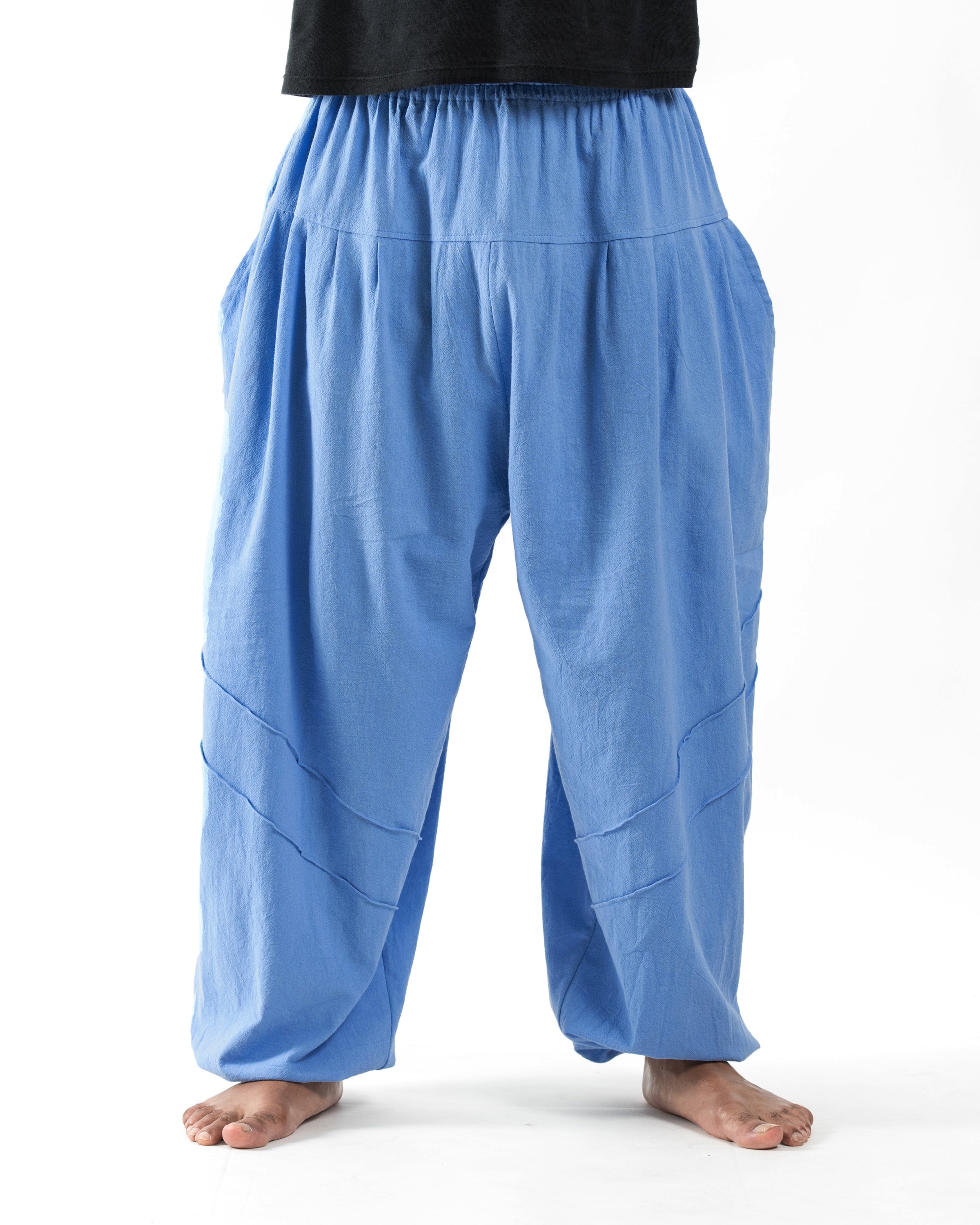 Genie Men's Cotton Harem Pants in Light Blue