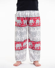 Floral Elephant Tall Harem Pants in Red