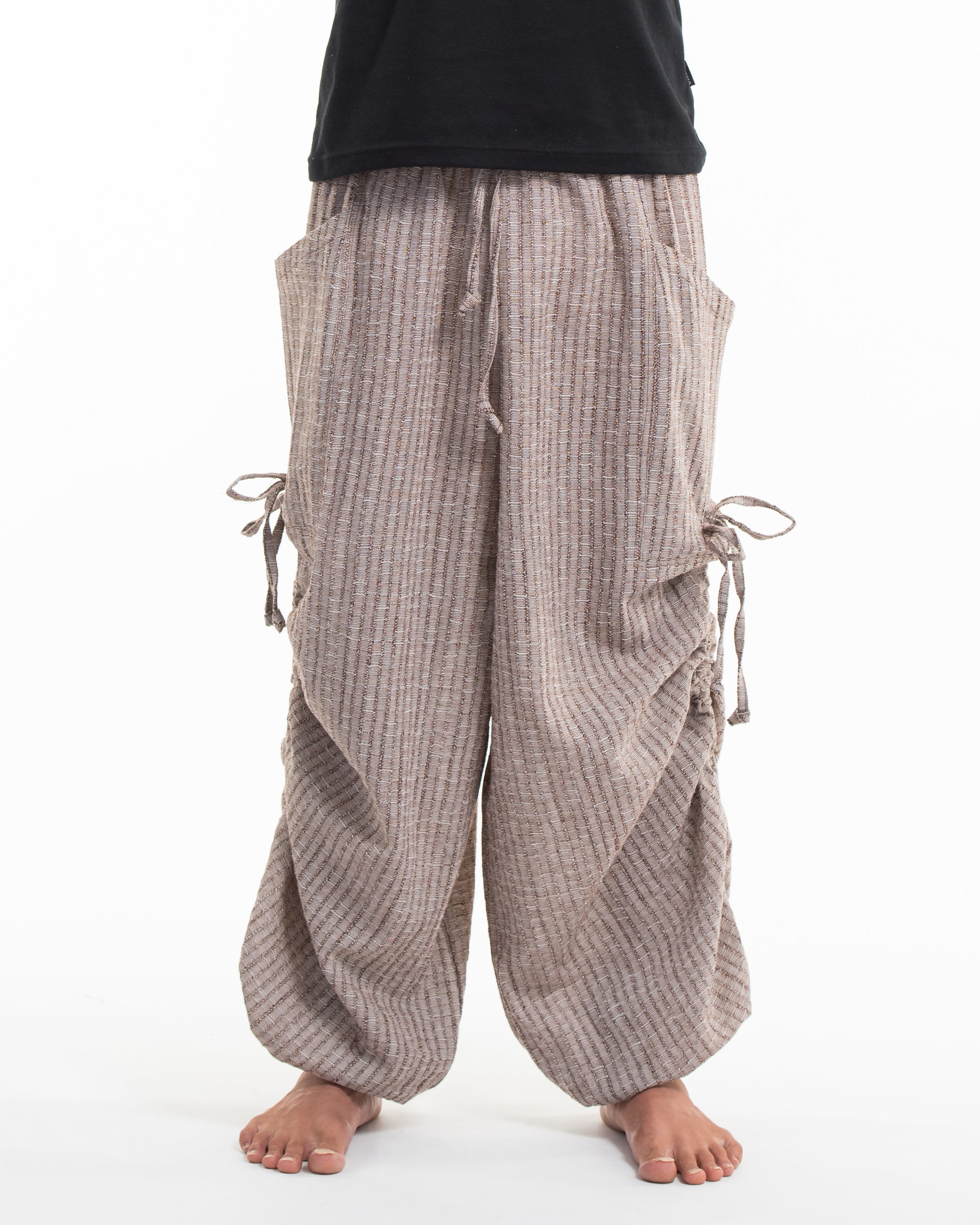 Men's Ribbed Tencel Cotton Blend Pants in Brown