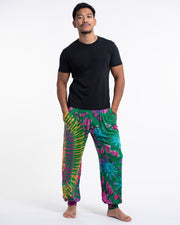 Soft Flex Mens Tie Dye Harem Pants in Green