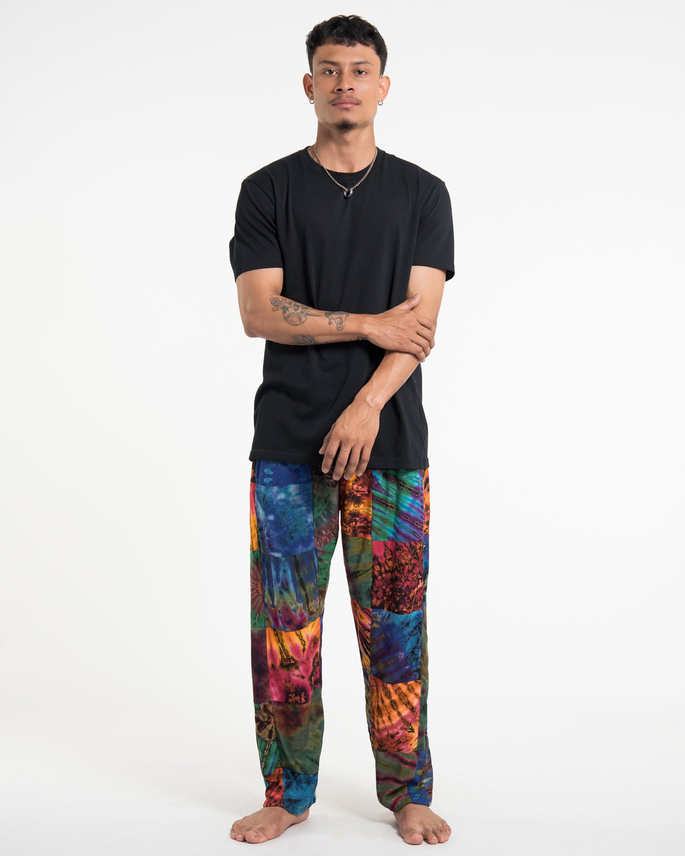 Men's Tie dye Patchwork Harem Pants in Autumn