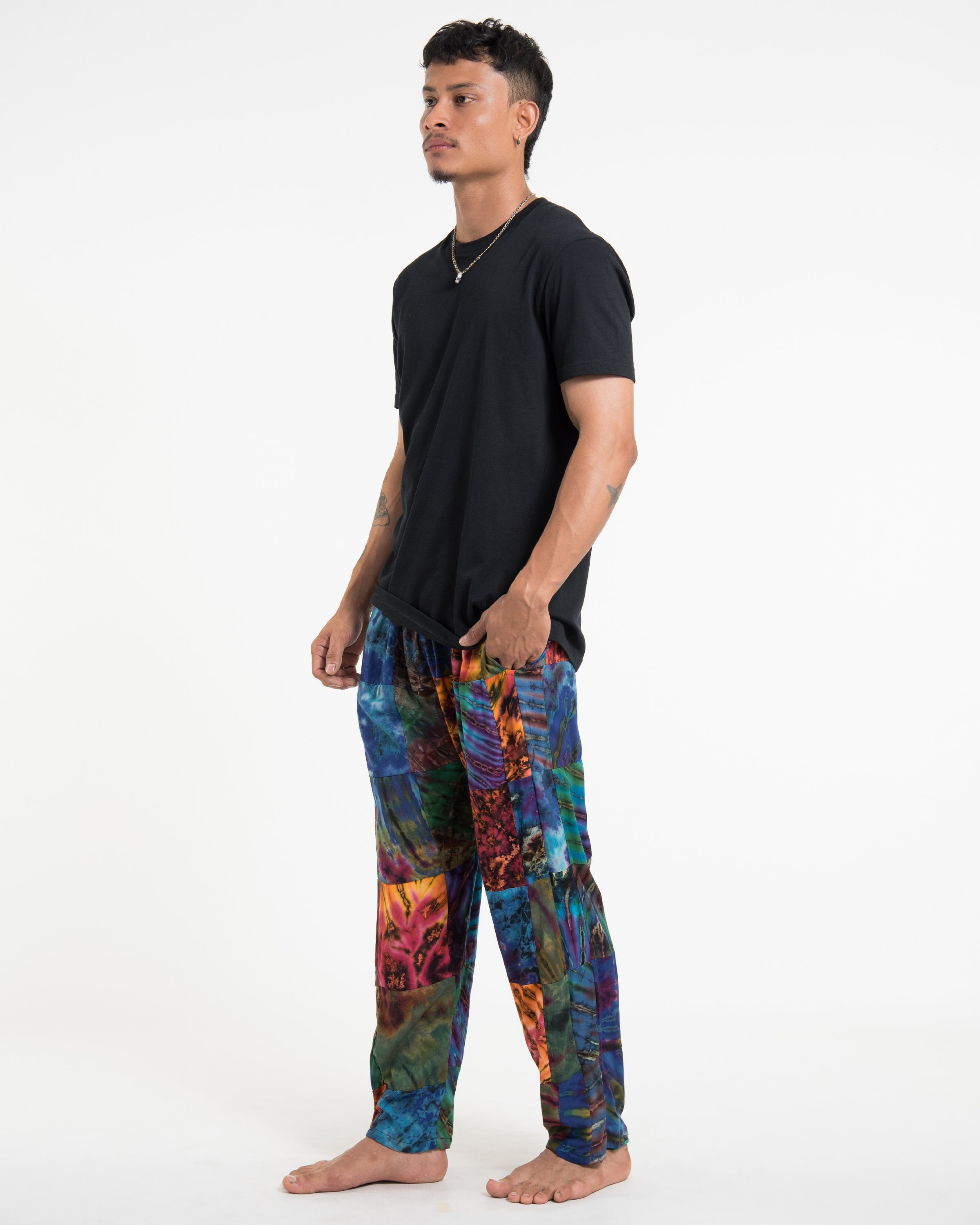 Men's Tie dye Patchwork Harem Pants in Autumn