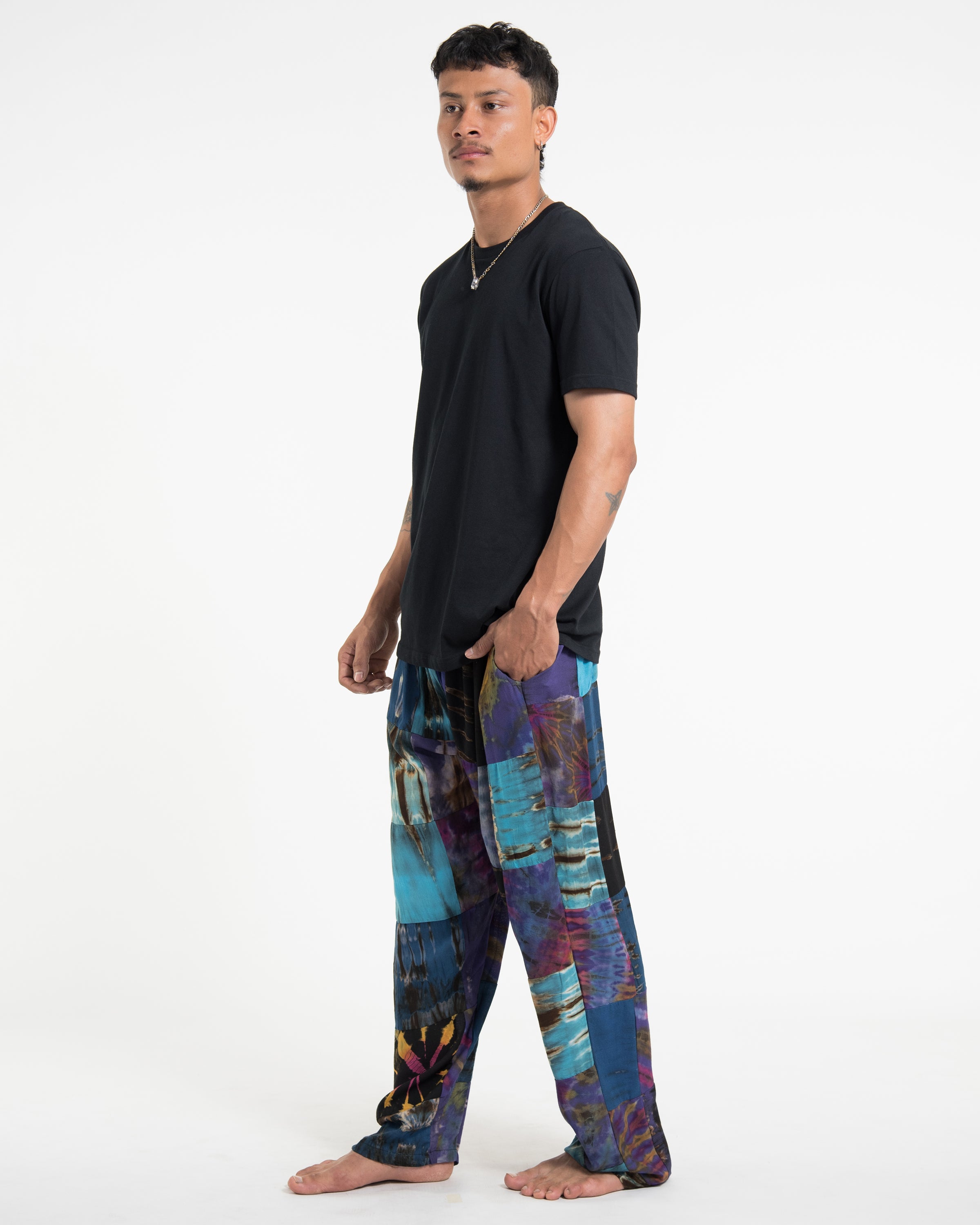Men's Tie dye Patchwork Harem Pants in Winter