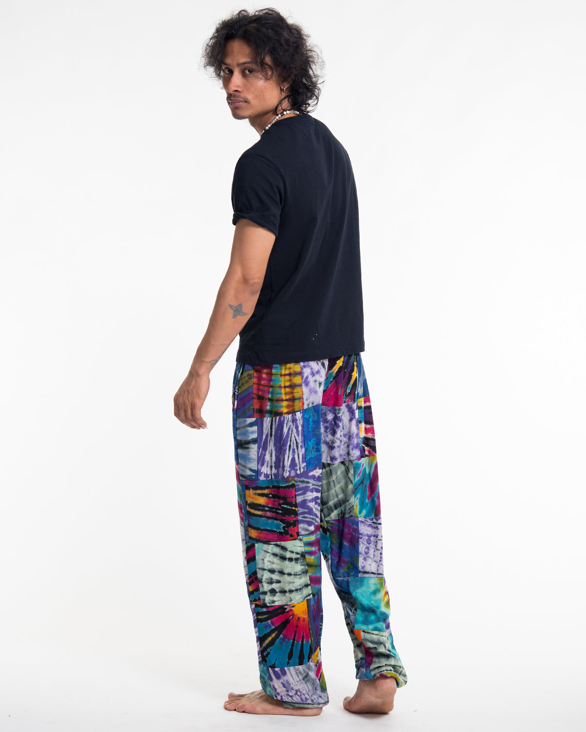 Men's Tie dye Patchwork Harem Pants in Winter