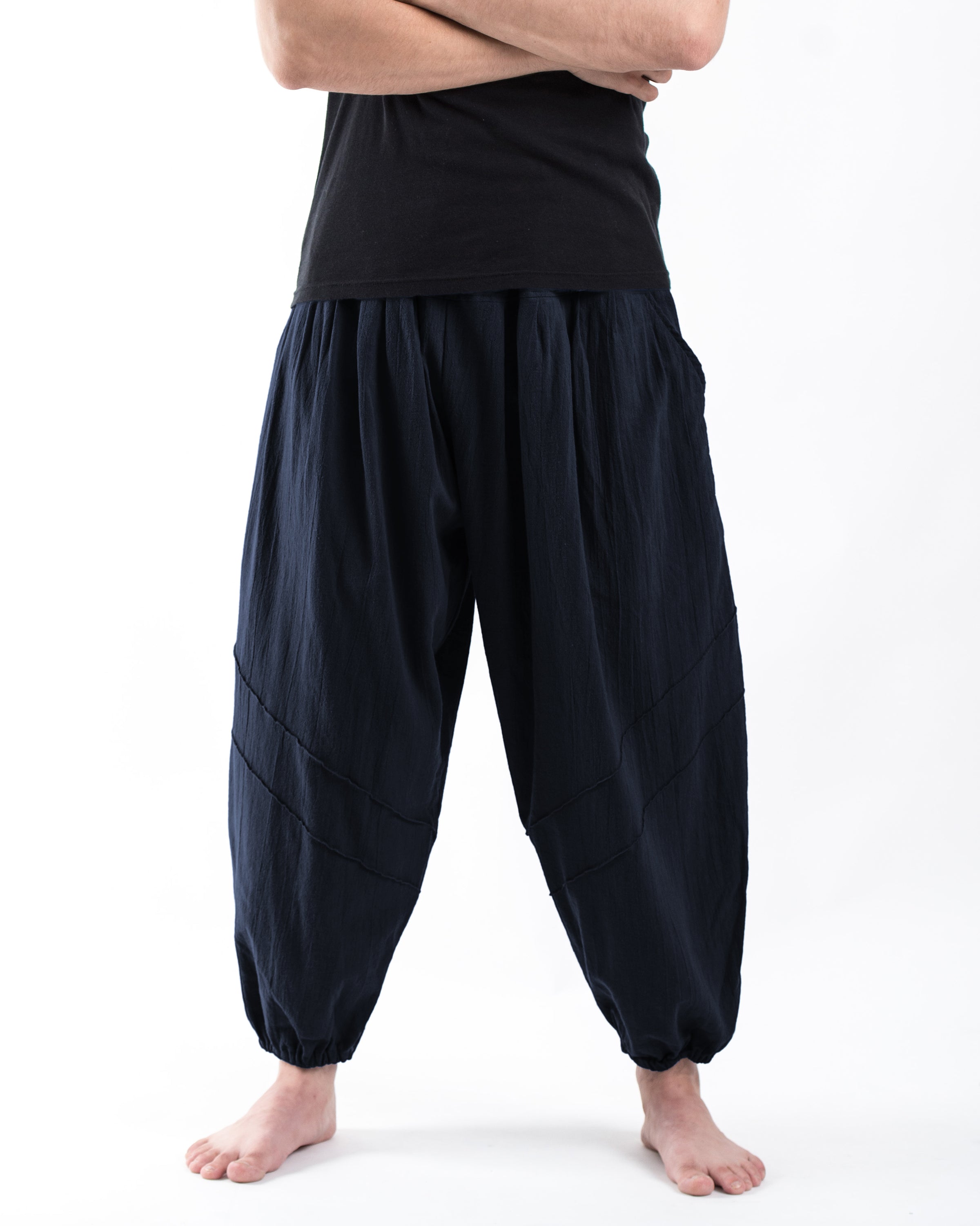 Genie Men's Cotton Harem Pants in Navy