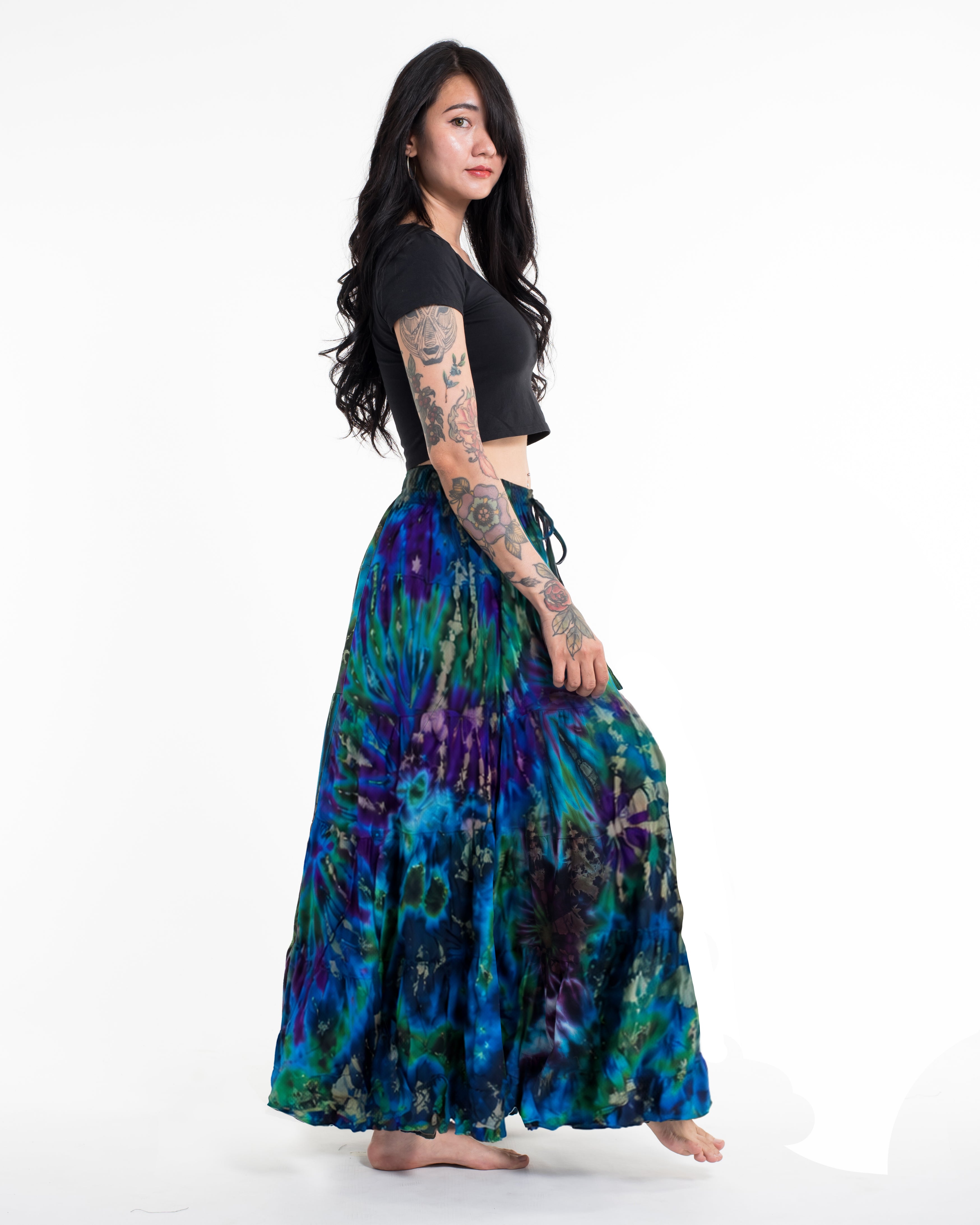 Tie Dye Long Skirt in Blue Purple – Harem Pants