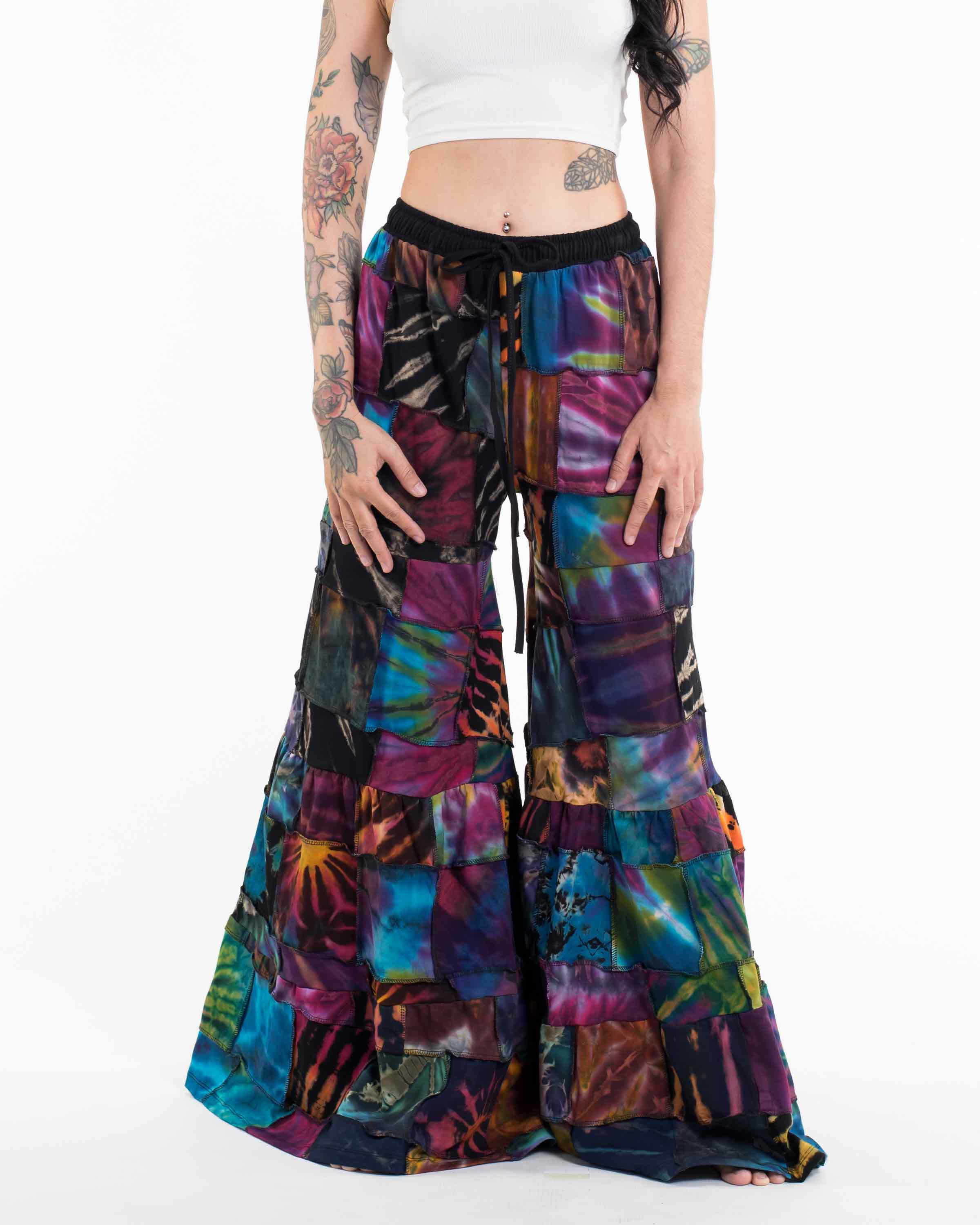 Patchwork Tie Dye Palazzo Pants