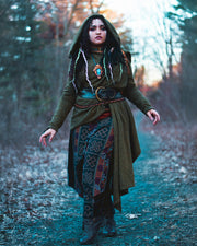 Hooded Pixie Sweater Dress in Green