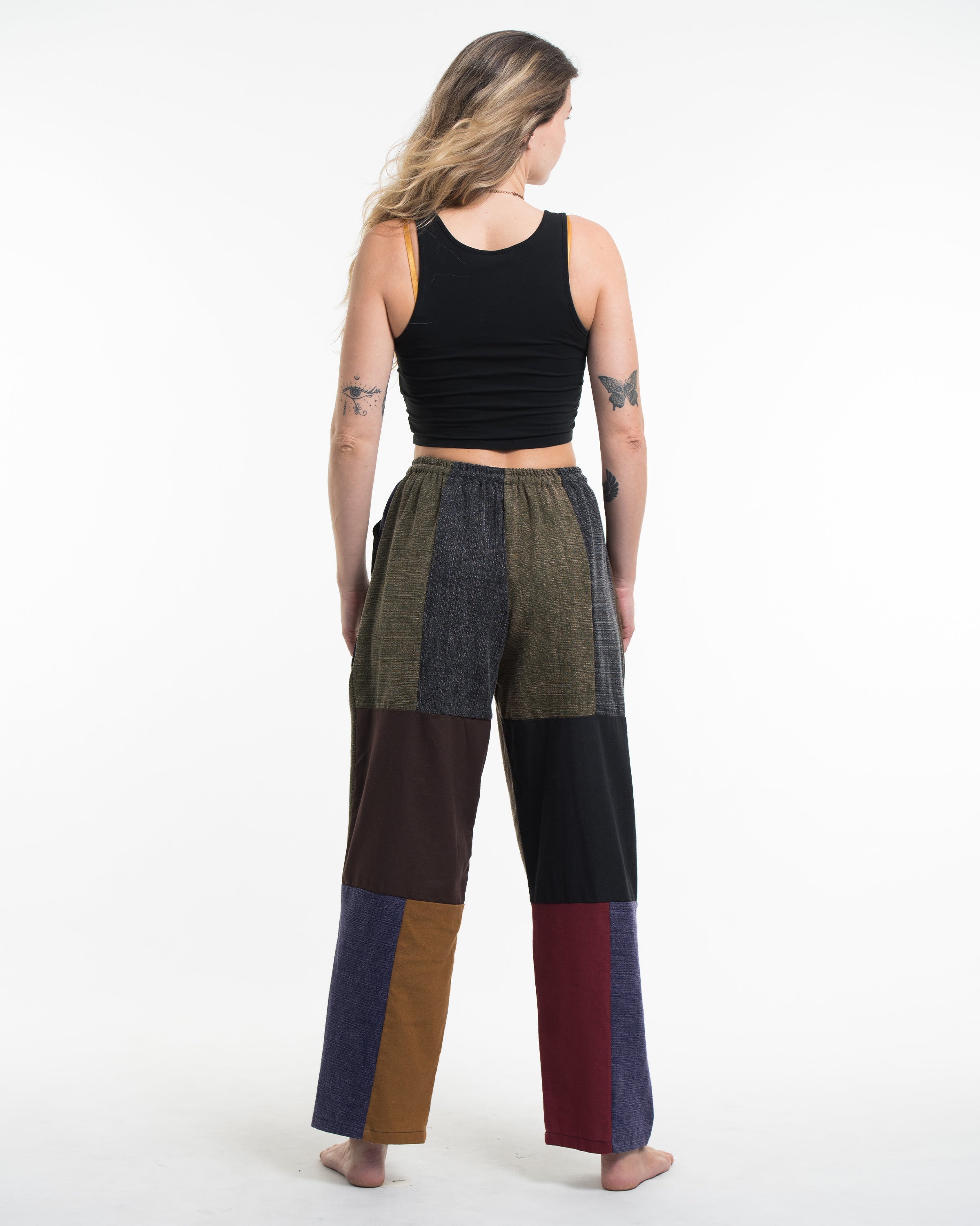 Women's Patchwork Stonewash-Mix Cotton Pants