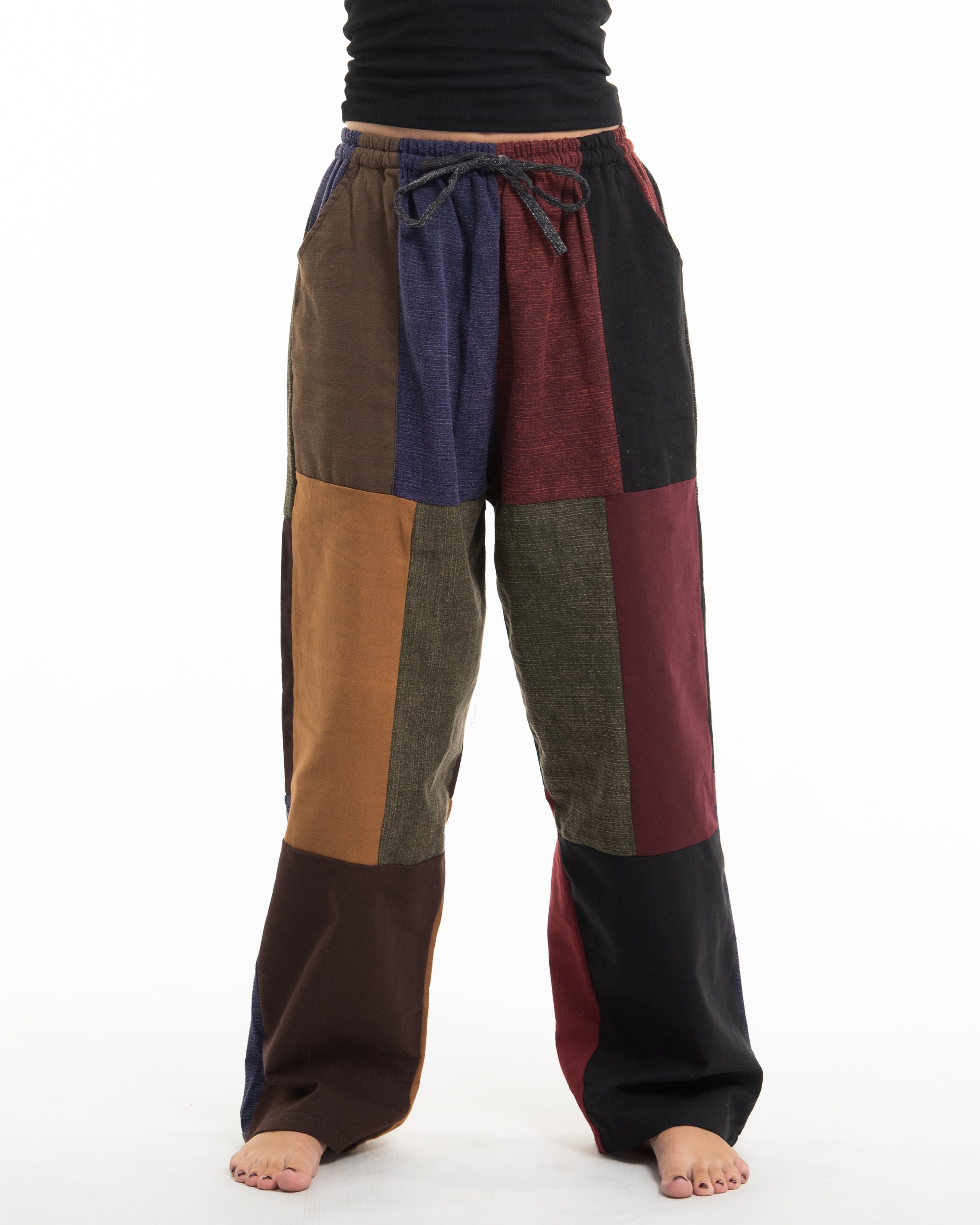 Women's Patchwork Stonewash-Mix Cotton Pants