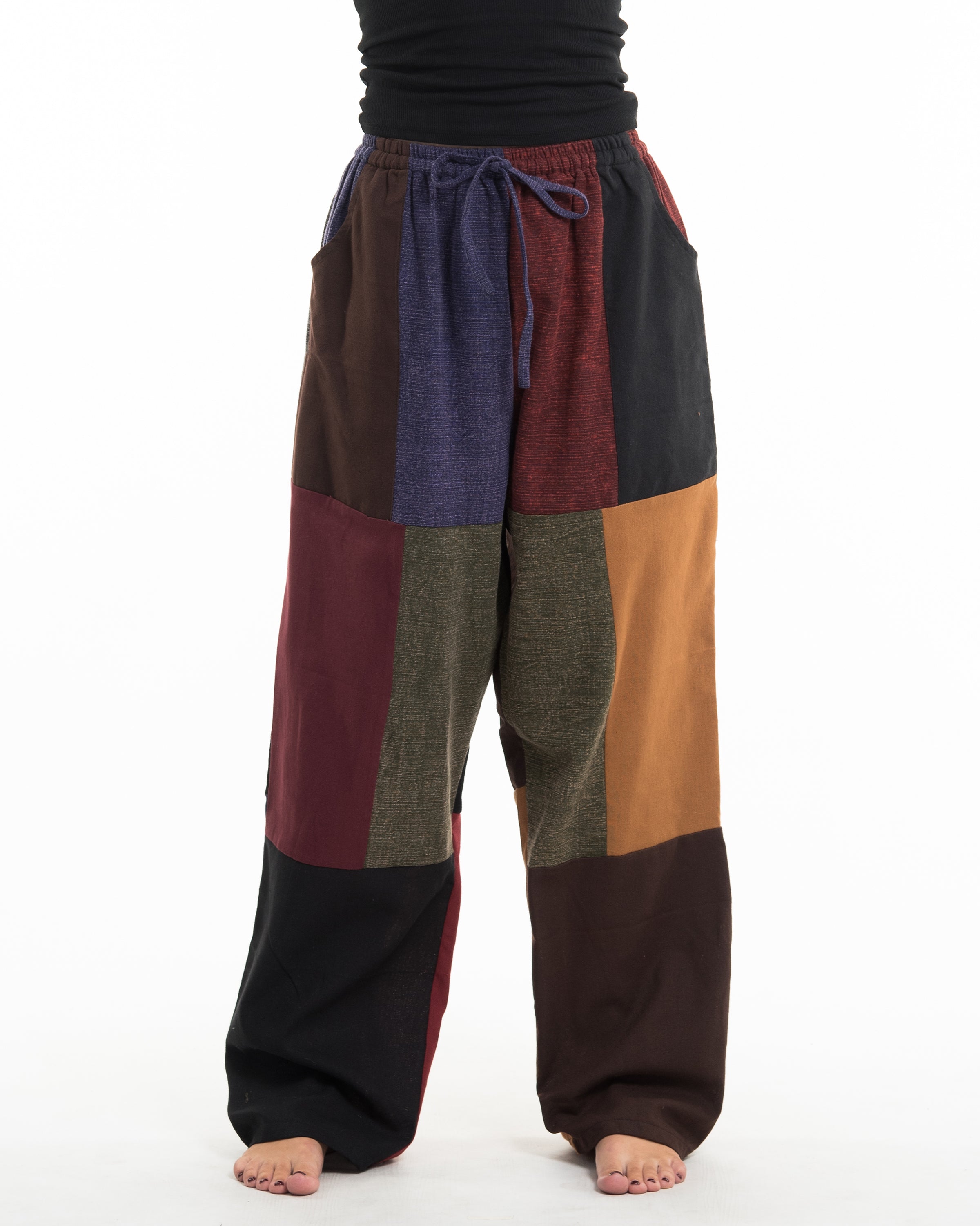 Women's Patchwork Stonewash-Mix Cotton Pants