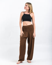 Solid Color Women's Harem Pants in Brown
