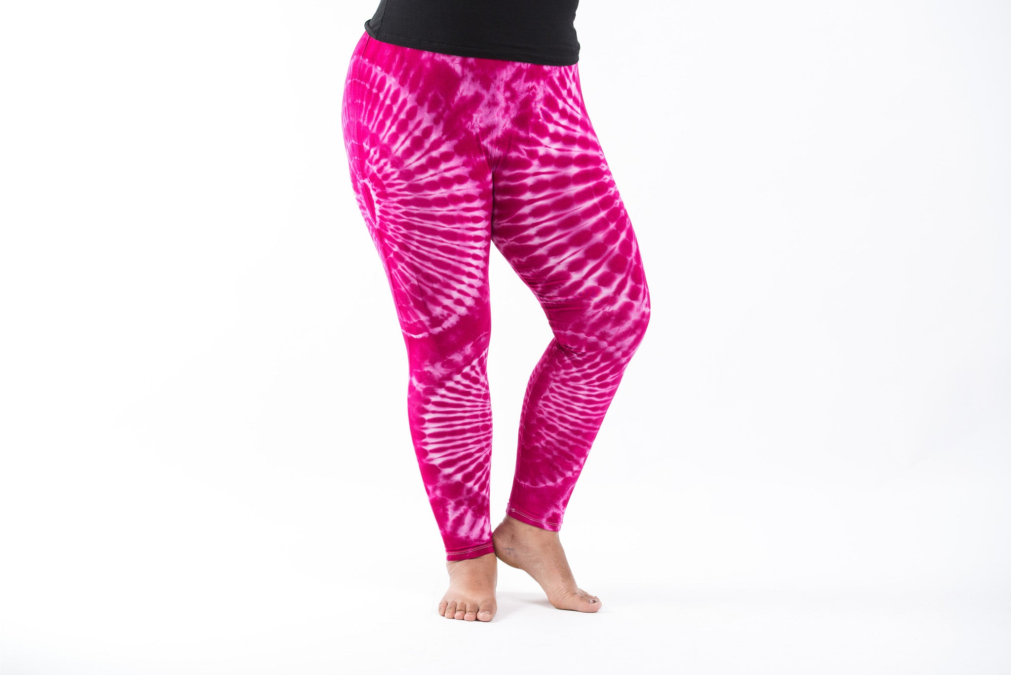 PLUS SIZE Tie Dye Leggings in Pink