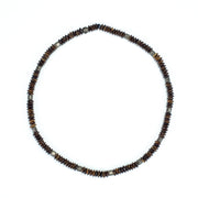 Wooden Bead and Silver Charm Necklace