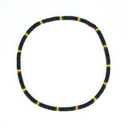 Black and Rasta Wooden Bead Necklace